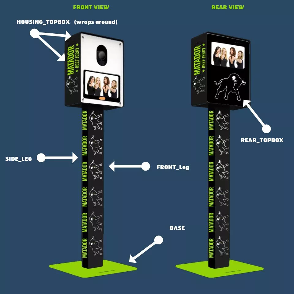 A custom-wrapped classic photo booth
