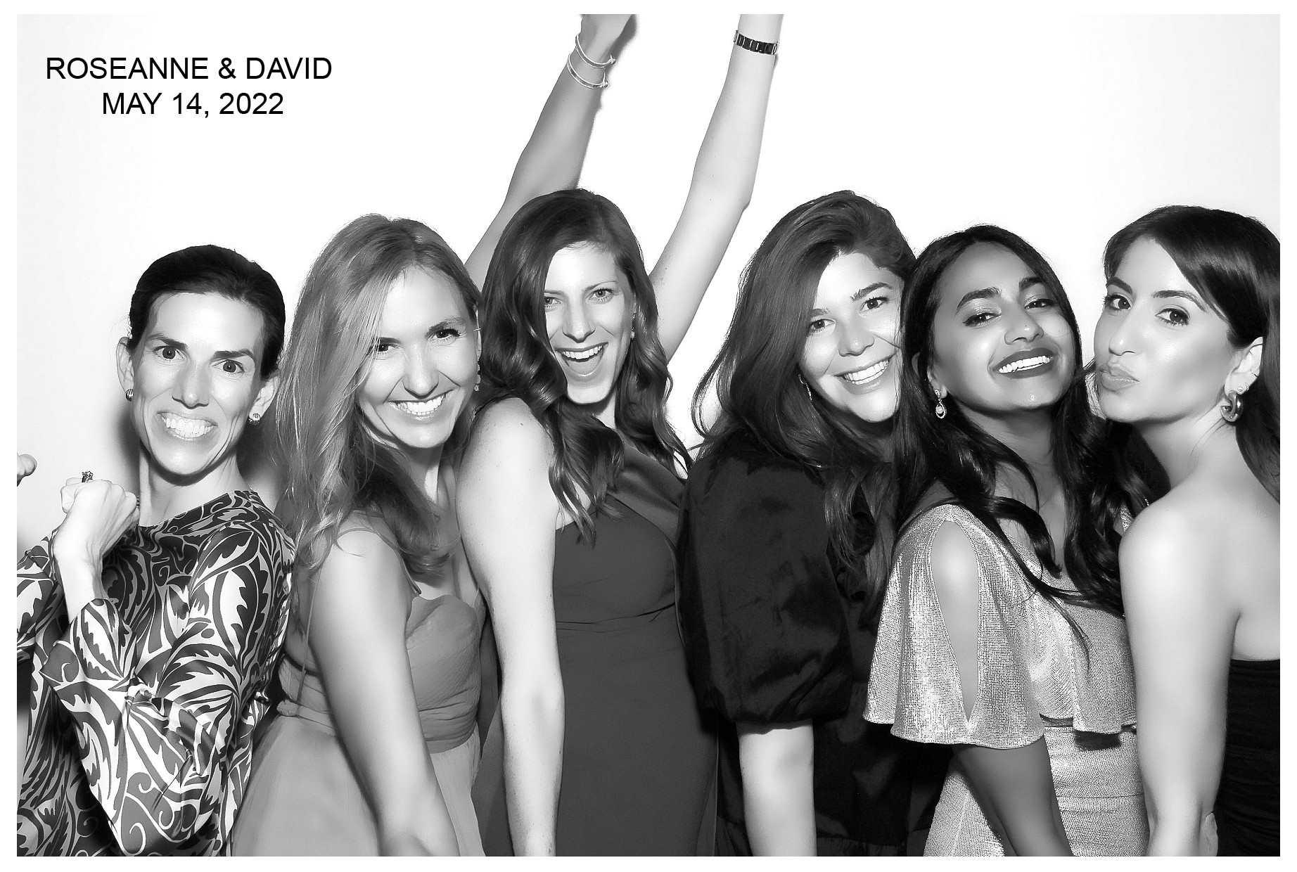 Black-and-white glam booth editorial portrait