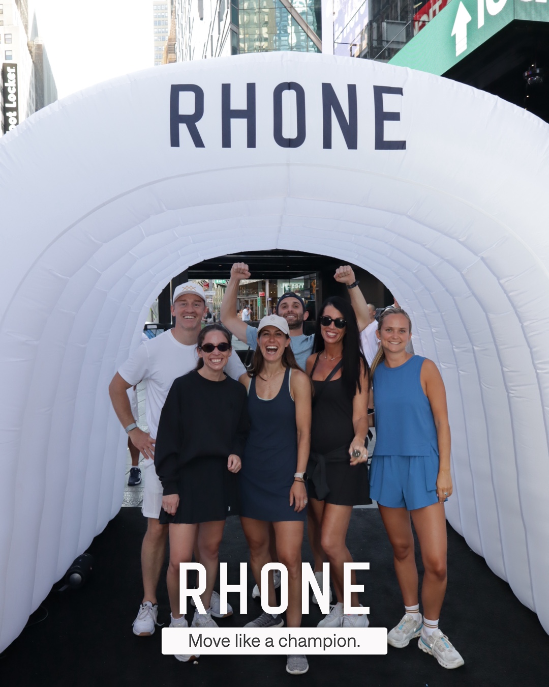Guests captured courtside at City Pickle by the roaming photographer, Rhone branded overlay applied