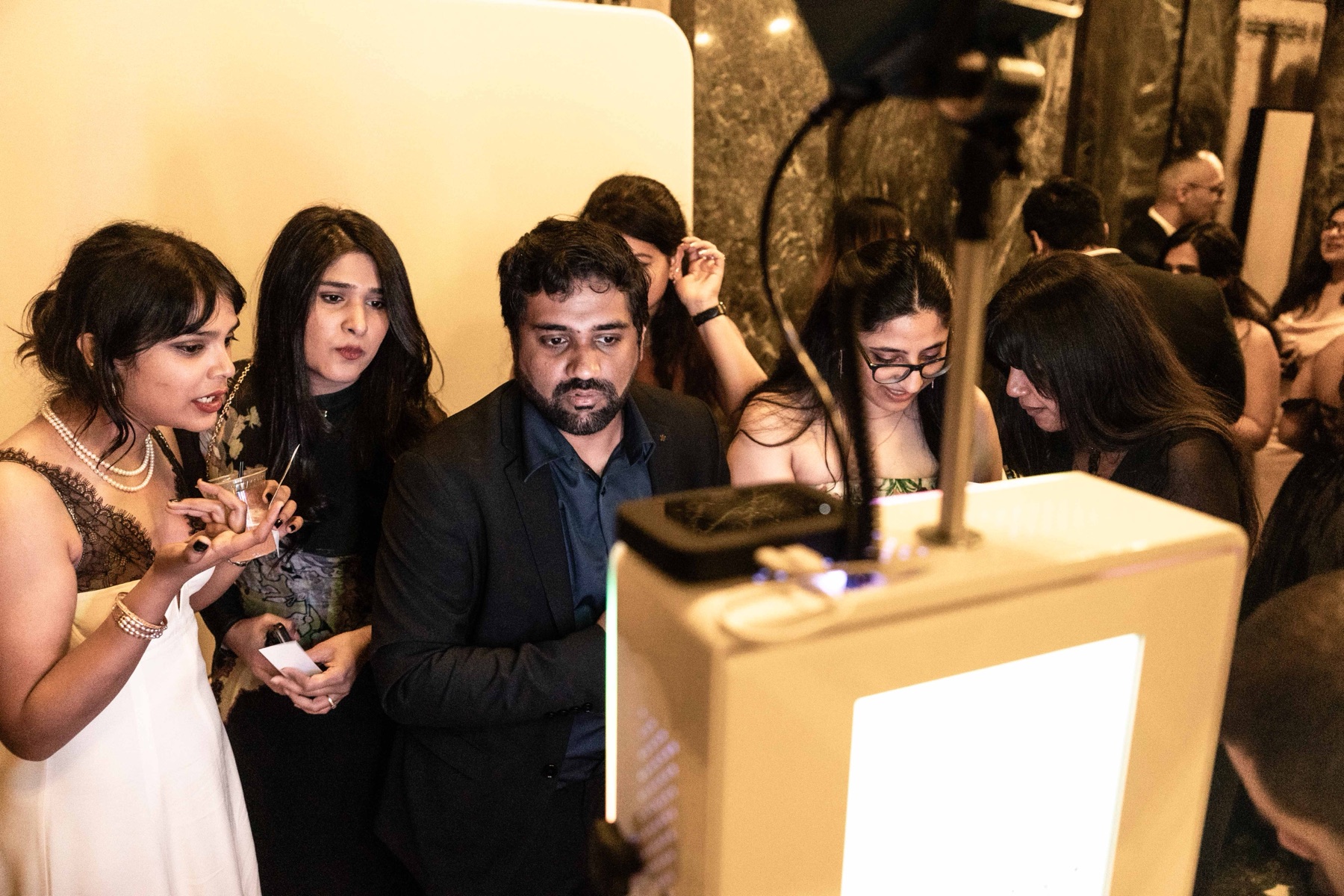 Glam booth in use at the Tepper gala