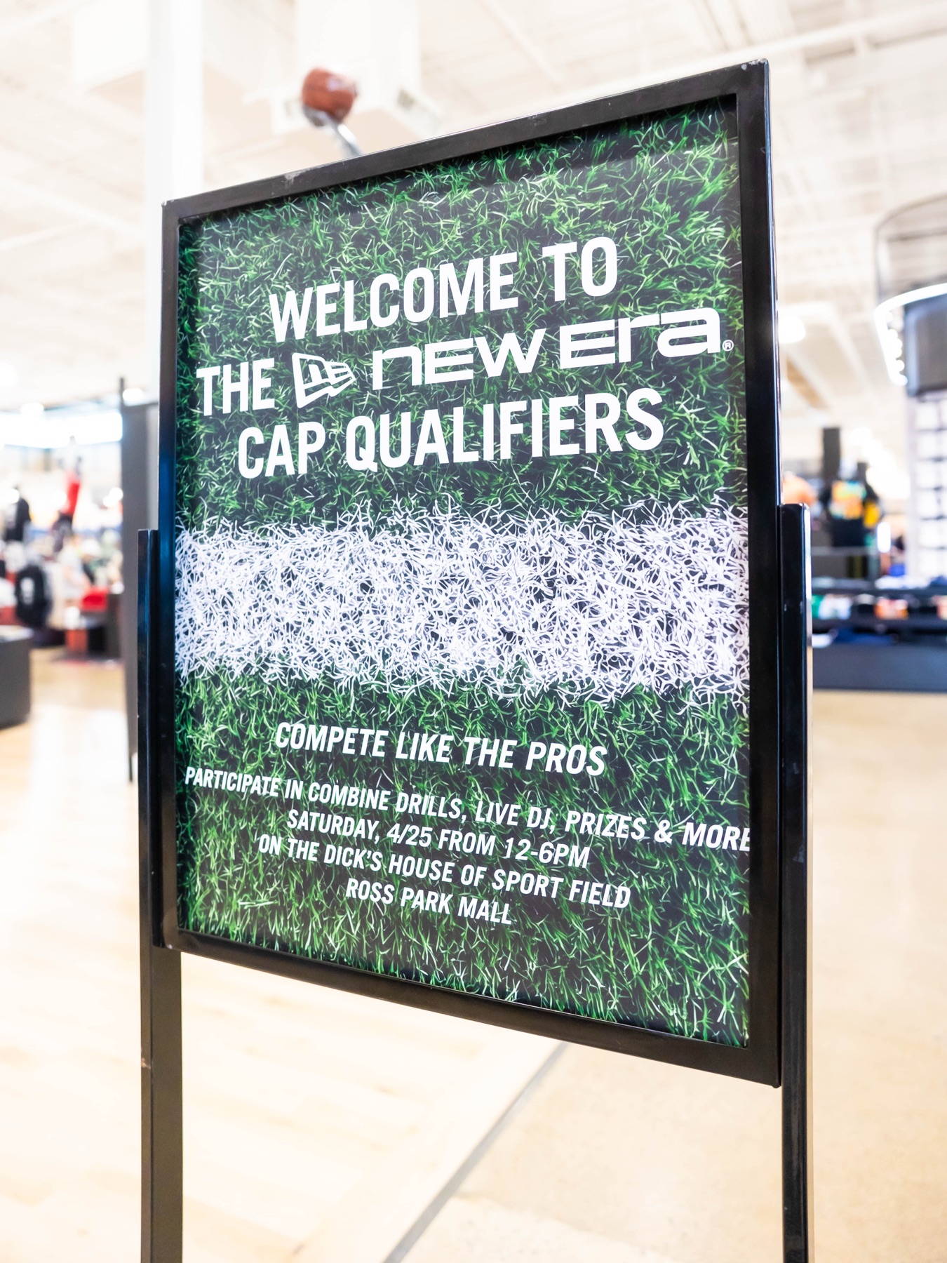 New Era and Dick's Sporting Goods activation signage