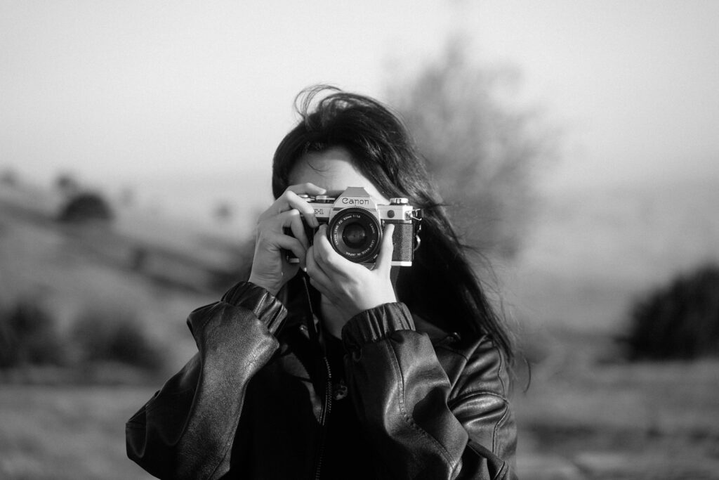 A woman taking a picture