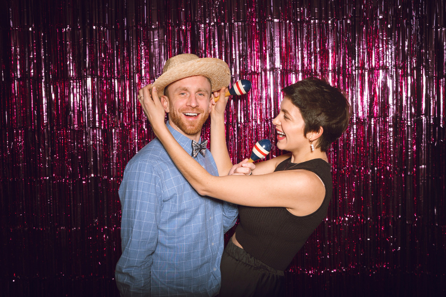 A lovely couple enjoying 360 Photo Booth