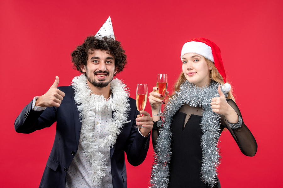 Colleagues in a corporate event using photo booth