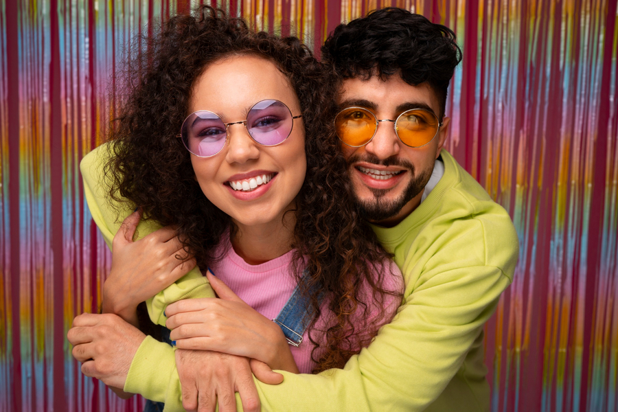 Couples Enjoying Photo Booth