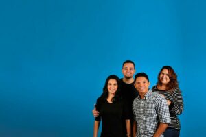 colleagues shot in corporate event with photo booth