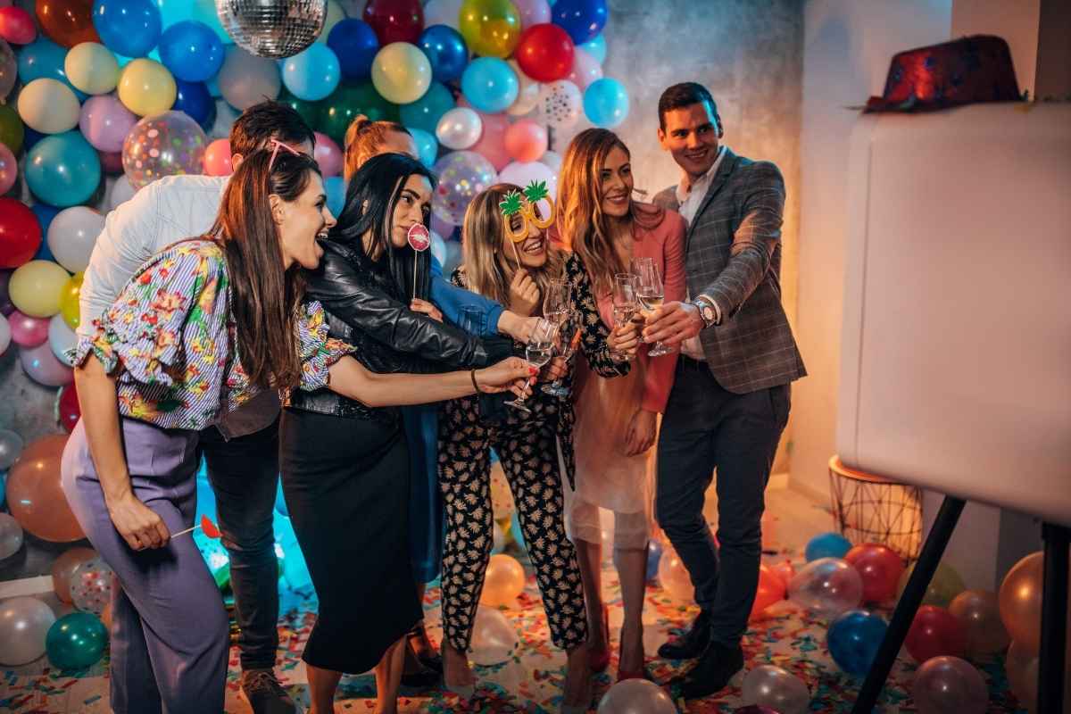People enjoying a photo booth experience