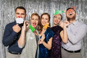 Photo booths in a corporate event