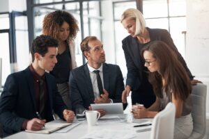 Corporate workers are planning a corporate event